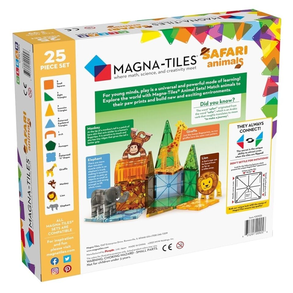Magna-Tiles Safari Manyetik Bloklar - 25 Parça