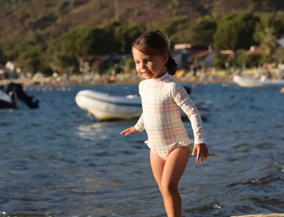 Sand Mother Uzun Kol Mayo Rainbow Gingham