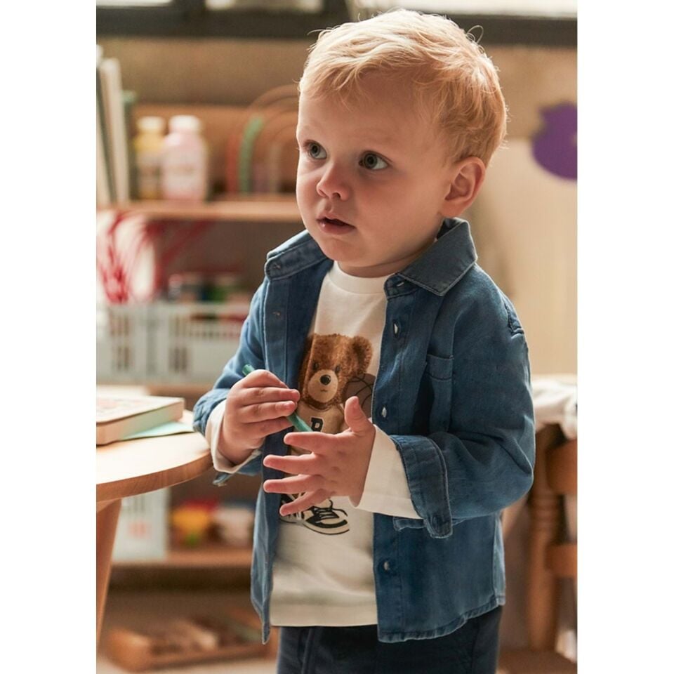 Mayoral Erkek Bebek Denim Gömlek Tshirt Takım