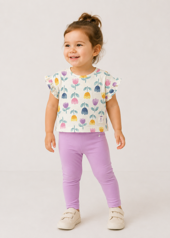 Mayoral 1082 Kısa Kol T-shirt 2'li Set Lilac