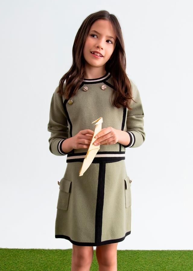 Abel & Lula Mini Kız Etek-Triko Takım Yeşil