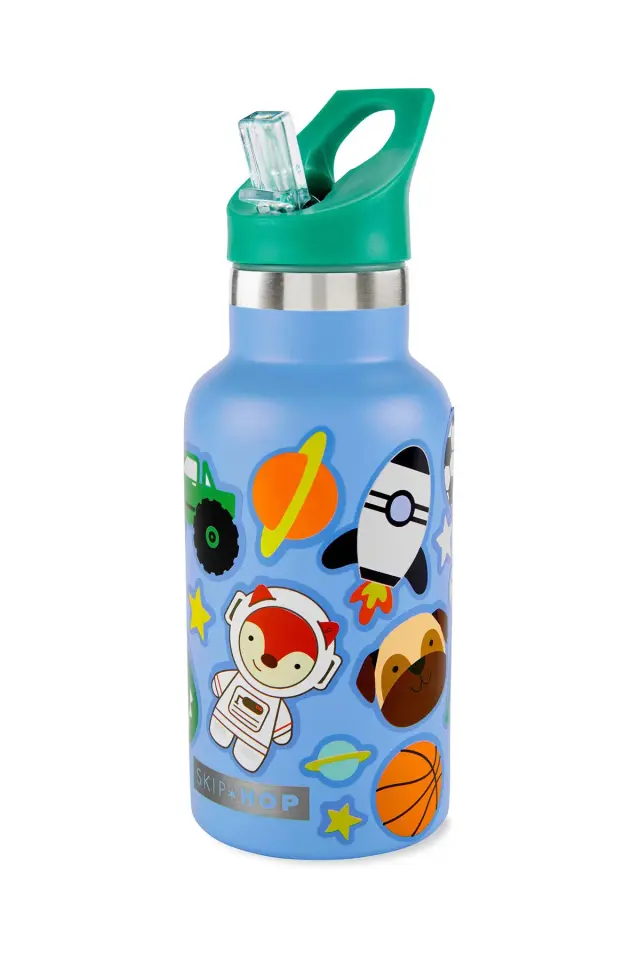 Skip Hop Spark Style Paslanmaz Çelik Stickerlı Suluk Mavi
