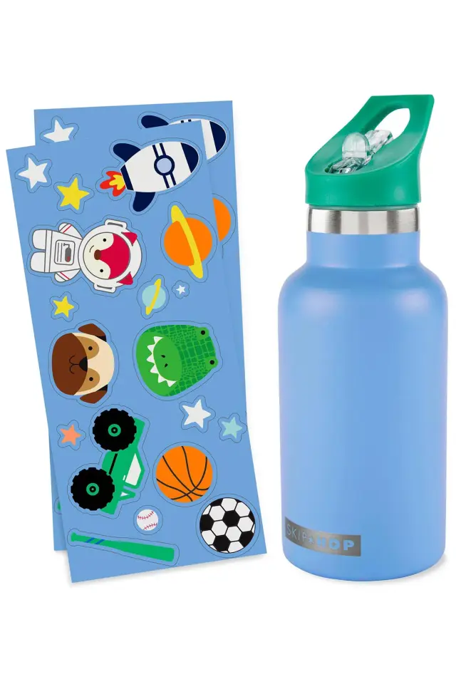 Skip Hop Spark Style Paslanmaz Çelik Stickerlı Suluk Mavi