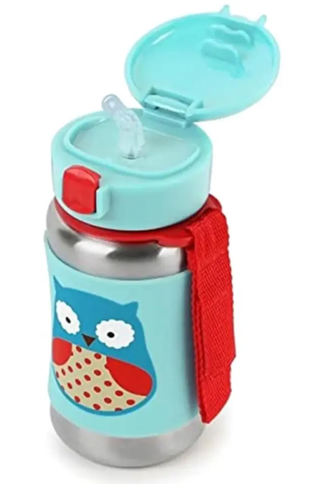 Skip Hop Zoo Paslanmaz Çelik Pipetli Suluk Baykuş