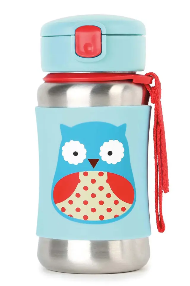 Skip Hop Zoo Paslanmaz Çelik Pipetli Suluk Baykuş