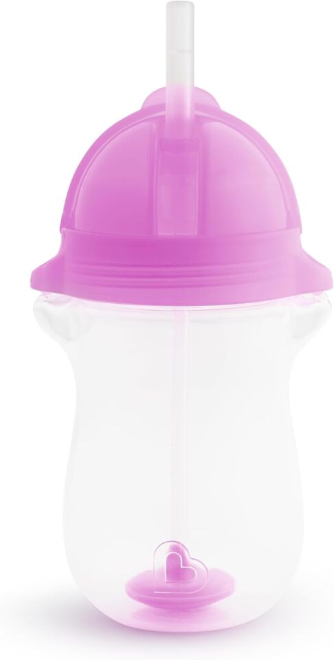 Munchkin Tık Kilit Uçlu Pipetli Alıştırma Bardak 12 Ay+ 296ml Mor