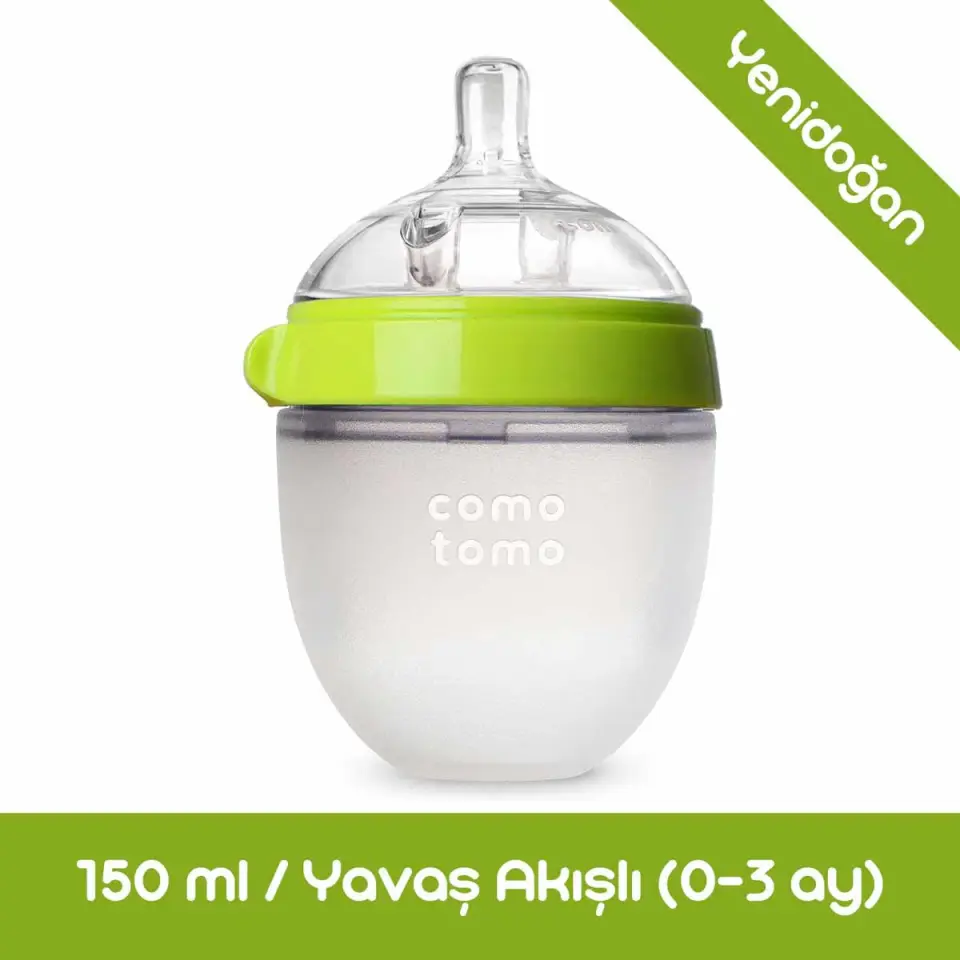 Comotomo Silikon Biberon 150ml (Yenidoğan) Yeşil