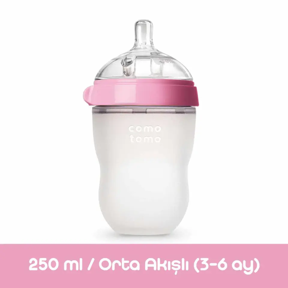 Comotomo Silikon Biberon 250ml Pembe
