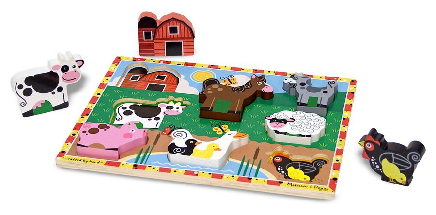 Melissa & Doug Ahşap Tombul Yapboz - Çiftlik