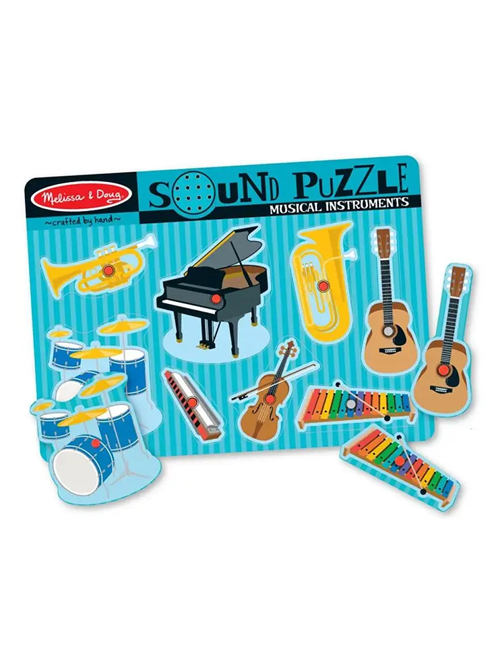 Melissa & Doug Ahşap Sesli Puzzle - Müzik Aletleri