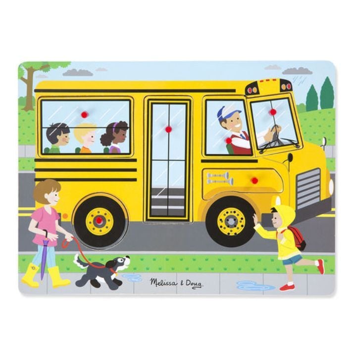 Melissa & Doug Ahşap Sesli Puzzle - Wheels on the Bus