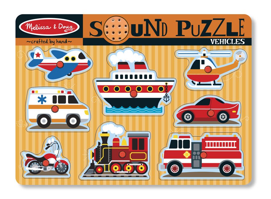 Melissa & Doug Ahşap Sesli Puzzle - Araçlar