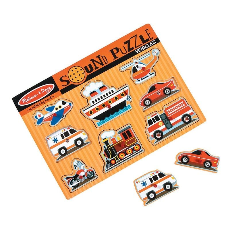 Melissa & Doug Ahşap Sesli Puzzle - Araçlar