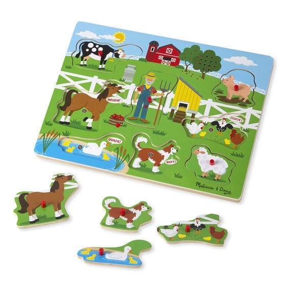 Melissa & Doug Ahşap Sesli Puzzle - Old MacDonald's Farm