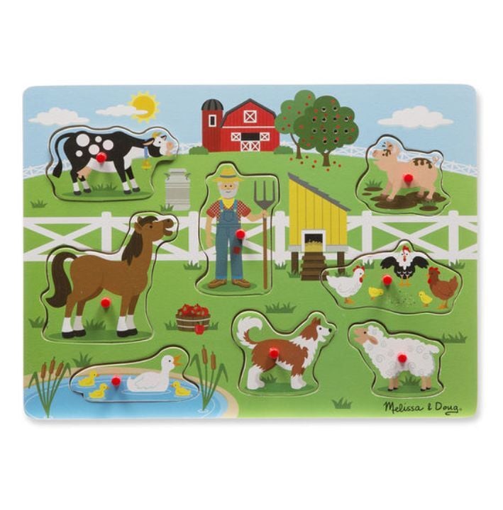 Melissa & Doug Ahşap Sesli Puzzle - Old MacDonald's Farm