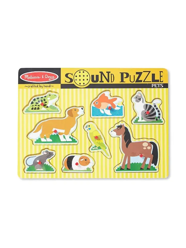 Melissa & Doug Ahşap Sesli Yapboz - Evcil Hayvanlar