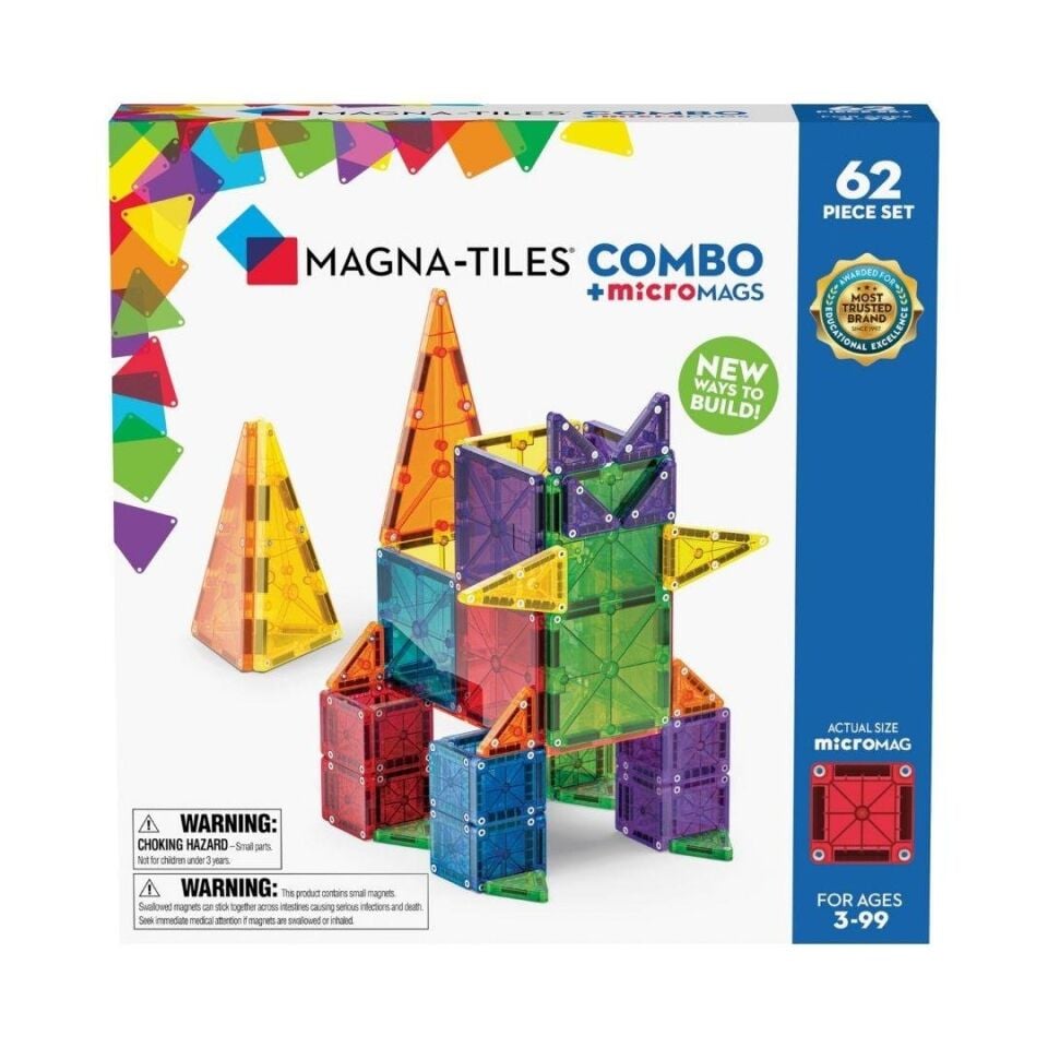 Magna Tiles Combo + Micromags 62 Parça