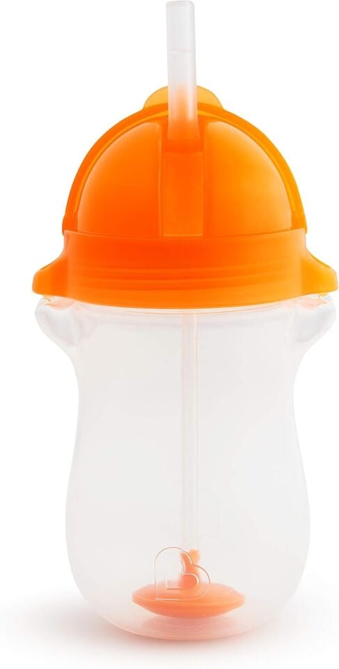 Munchkin Tık Kilit Uçlu Pipetli Alıştırma Bardak 12 Ay+ 296ml Turuncu