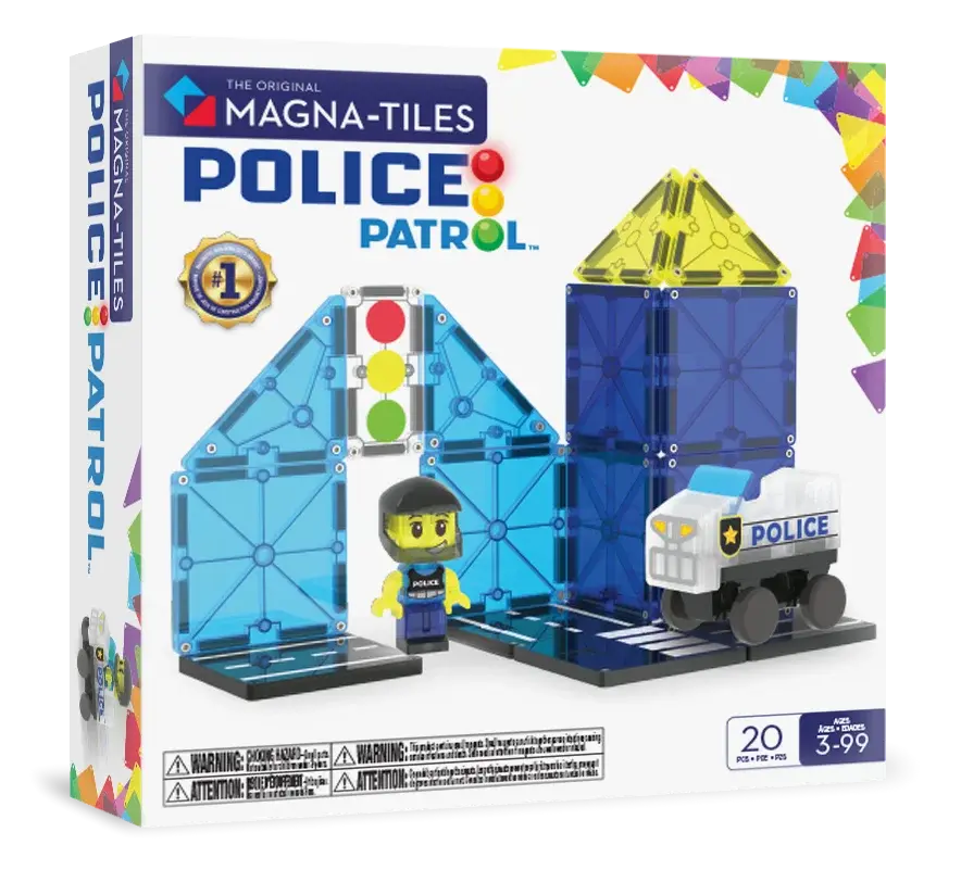 MAGNA-TILES® - Police Patrol Manyetik Bloklar - 20 Parça