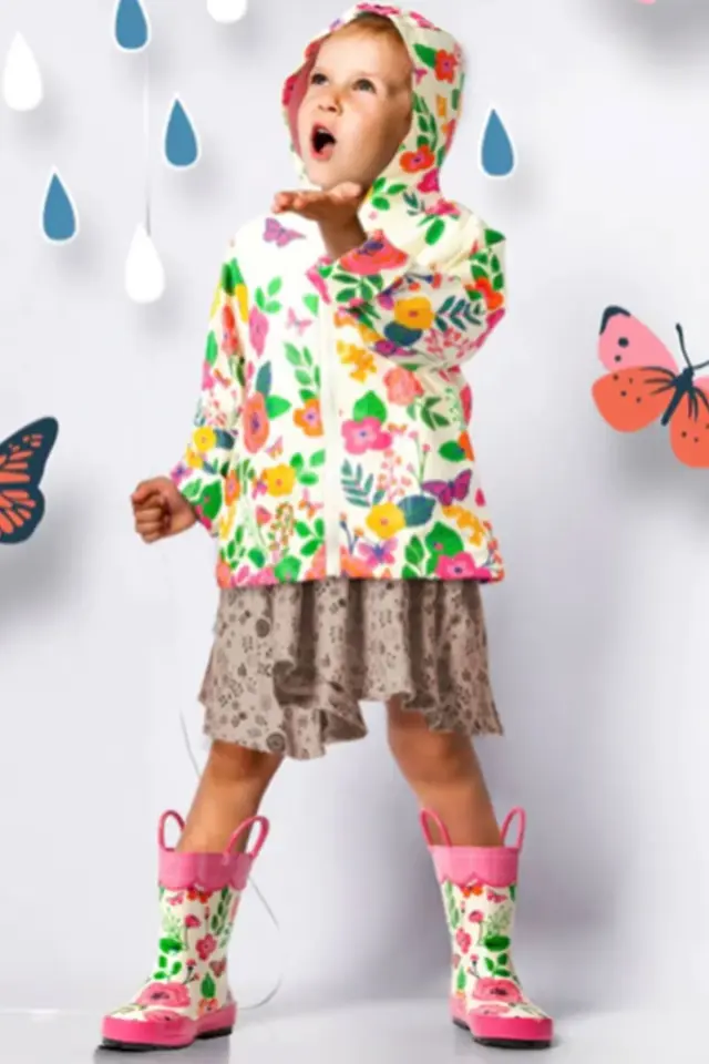 Stephen Joseph Yağmurluk Kız Çocuk Kapişonlu Yağmurluk Kelebek
